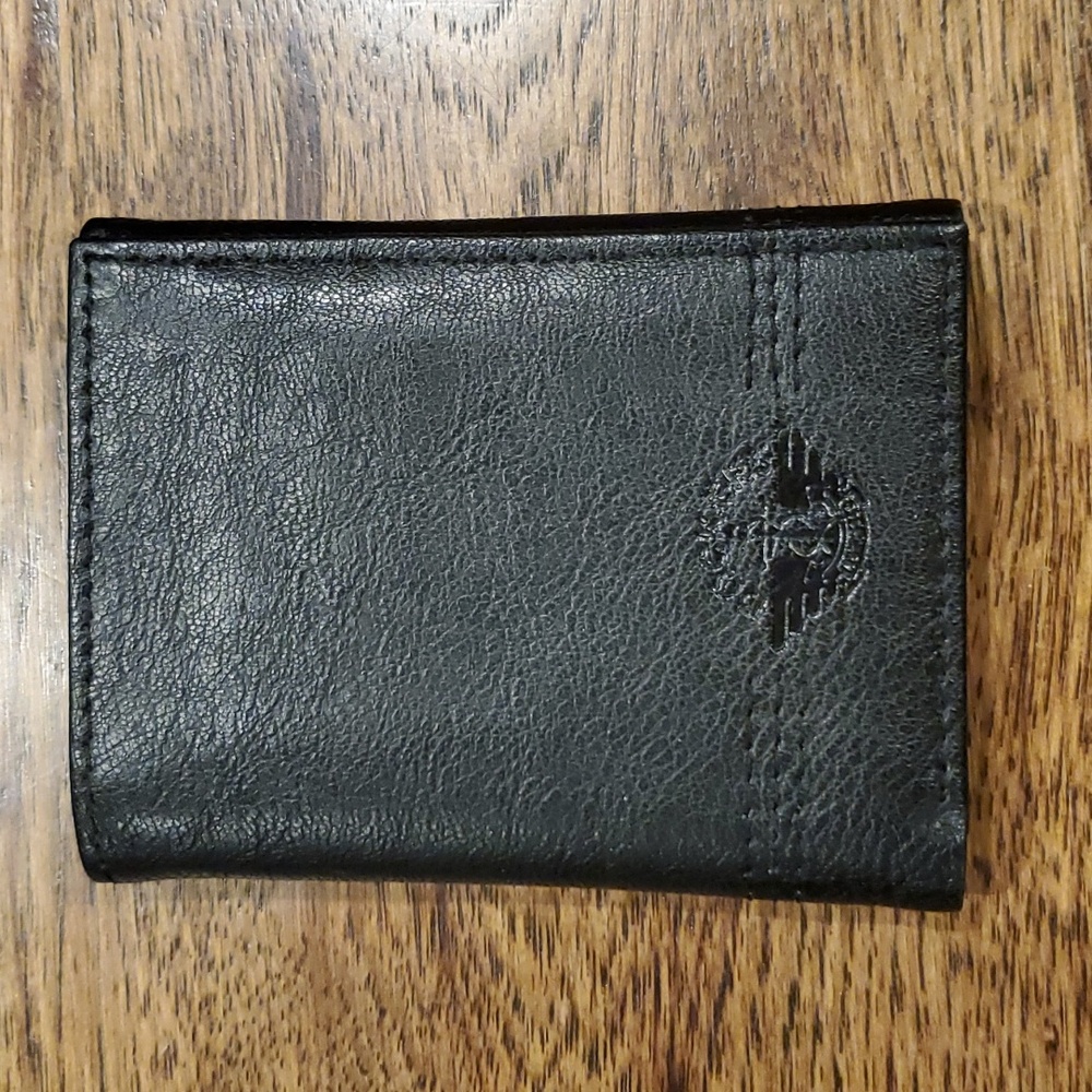 Mens Dockers black logo embossed trifold wallet